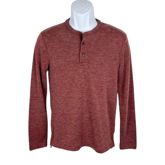 Banana Republic Sweater Men Small Red Long Sleeve Pullover Henley Casual - Picture 1 of 12